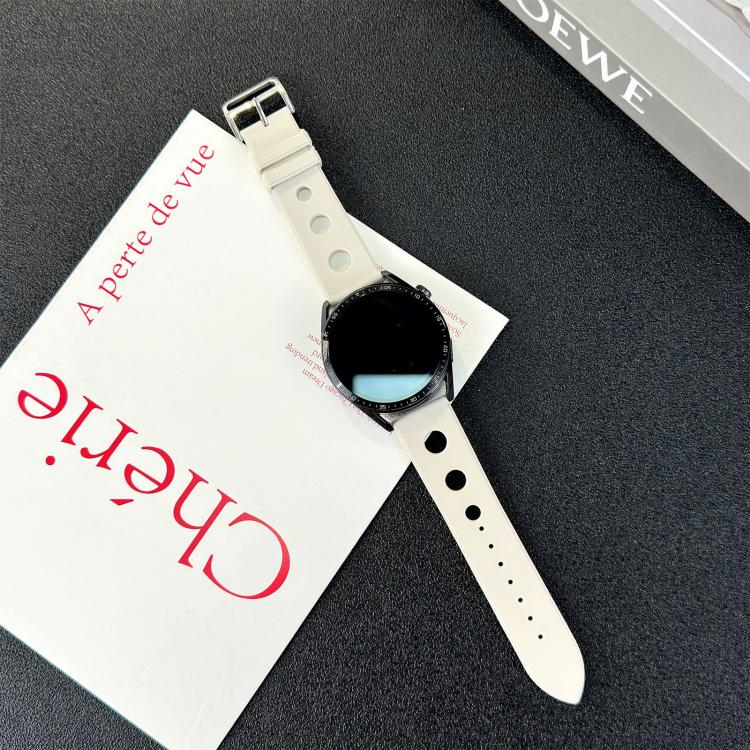 20mm Ladder Buckle Solid Color Holes Silicone Watch Band