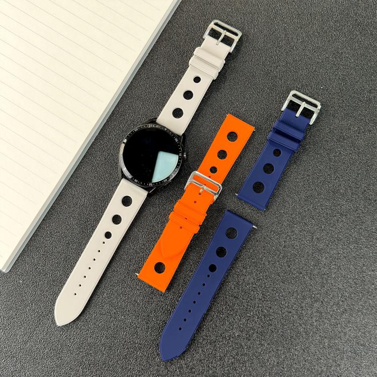 20mm Ladder Buckle Solid Color Holes Silicone Watch Band