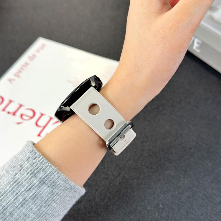 20mm Ladder Buckle Solid Color Holes Silicone Watch Band
