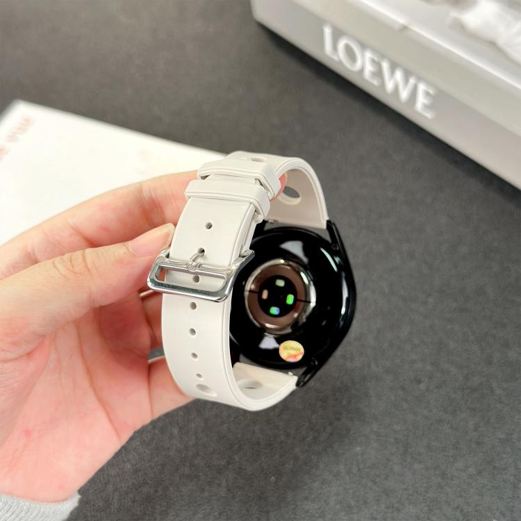 20mm Ladder Buckle Solid Color Holes Silicone Watch Band