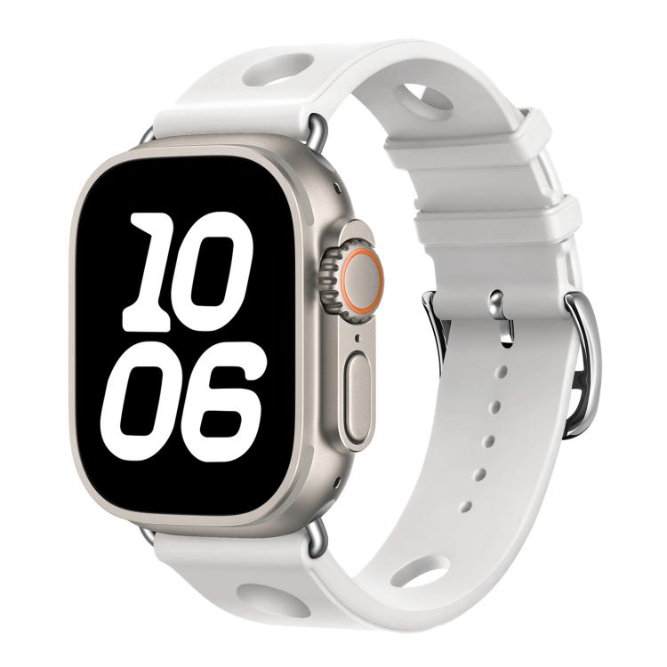 For Apple Watch 42mm / 41mm / 40mm / 38mm Ladder Buckle Holes Silicone Watch Band