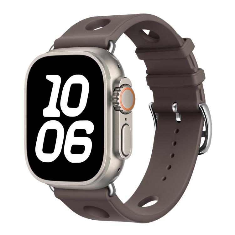 For Apple Watch 42mm / 41mm / 40mm / 38mm Ladder Buckle Holes Silicone Watch Band
