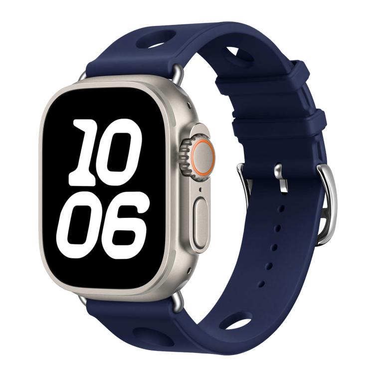 For Apple Watch 42mm / 41mm / 40mm / 38mm Ladder Buckle Holes Silicone Watch Band