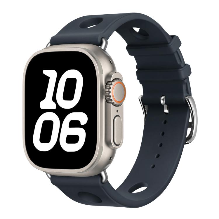 For Apple Watch 42mm / 41mm / 40mm / 38mm Ladder Buckle Holes Silicone Watch Band
