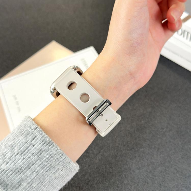 For Apple Watch 42mm / 41mm / 40mm / 38mm Ladder Buckle Holes Silicone Watch Band