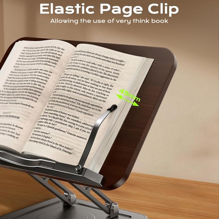 RS-01 Wooden Panel Laptop Support Desktop Book Holder Multifunctional Rotating Reading Stand