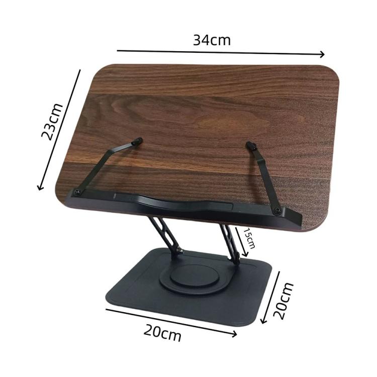 RS-01 Wooden Panel Laptop Support Desktop Book Holder Multifunctional Rotating Reading Stand