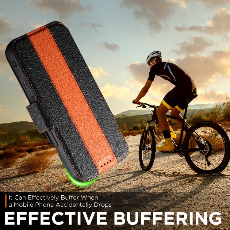 For iPhone 13 Pro Suteni Q08 2-in-1 Multi-function Magnetic Wallet Big Litchi Vegan Leather Phone Case