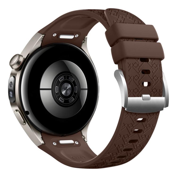 22mm Press Button Heart-Shaped Interwoven Texture Silicone Watch Band