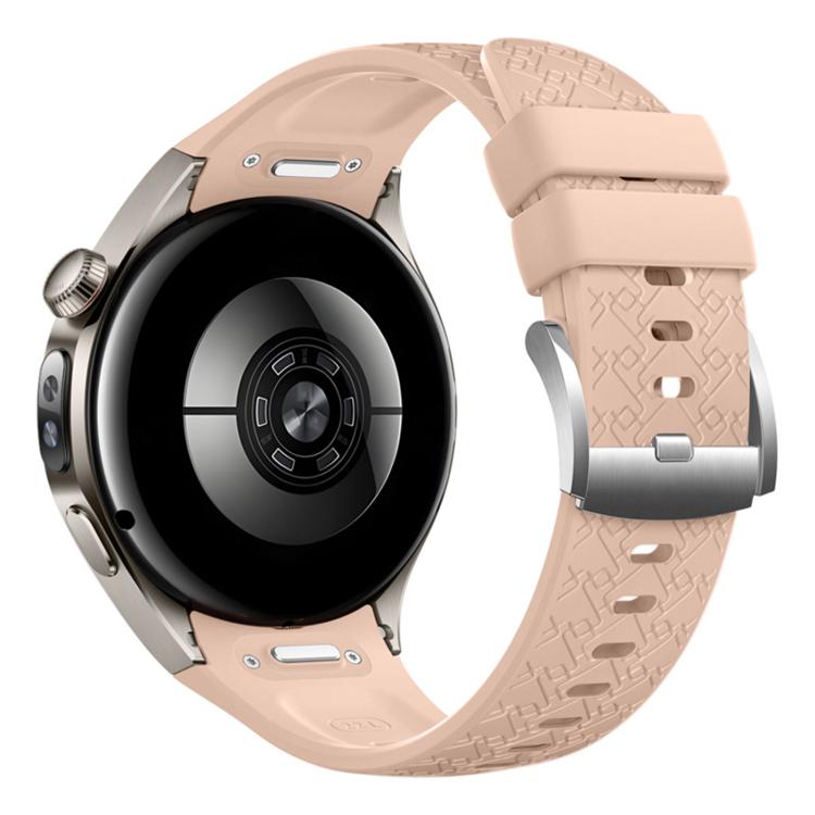22mm Press Button Heart-Shaped Interwoven Texture Silicone Watch Band