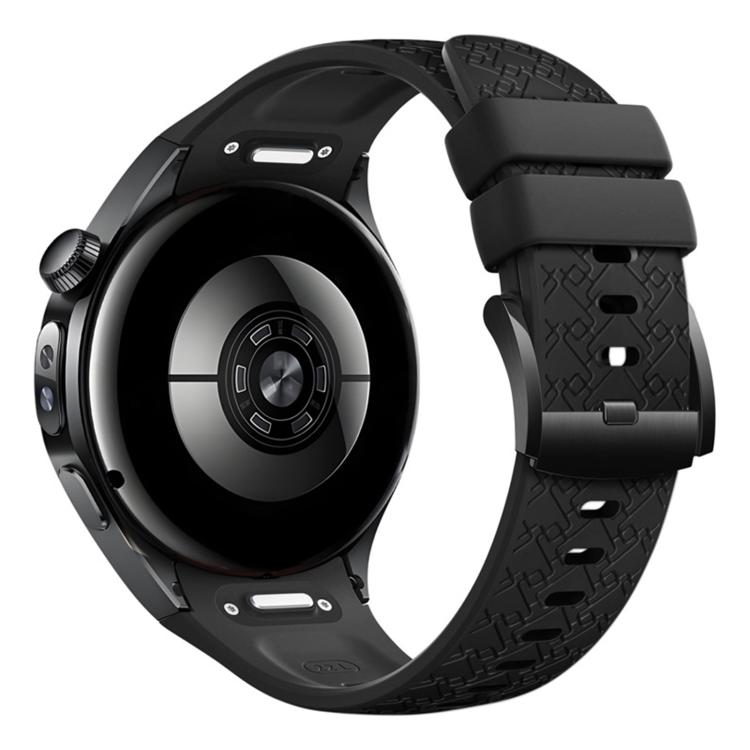 20mm Press Button Heart-Shaped Interwoven Texture Silicone Watch Band