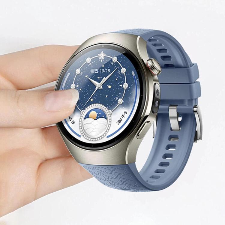 22mm Press Button Heart-Shaped Interwoven Texture Silicone Watch Band