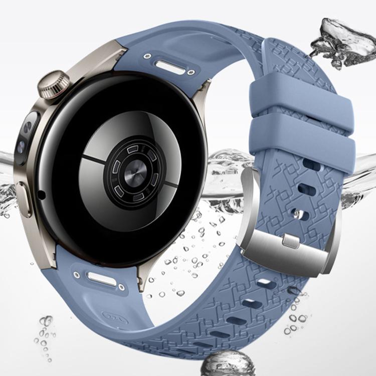 22mm Press Button Heart-Shaped Interwoven Texture Silicone Watch Band