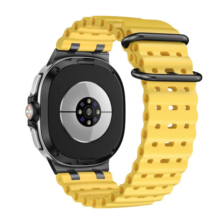 For Samsung Galaxy Watch8 / Watch8 Classic Ocean Breathable Holes Black Ring Buckle Silicone Watch Band