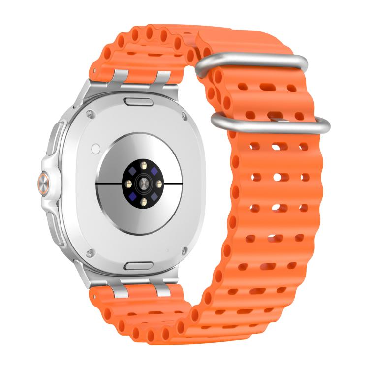 For Samsung Galaxy Watch8 / Watch8 Classic Ocean Breathable Holes Silver Ring Buckle Silicone Watch Band