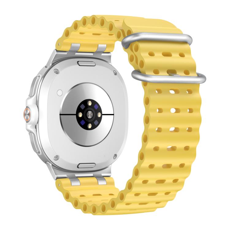 For Samsung Galaxy Watch8 / Watch8 Classic Ocean Breathable Holes Silver Ring Buckle Silicone Watch Band