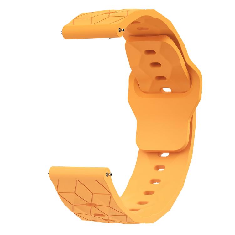 22mm Football Texture Snap Button Reverse Buckle Silicone Watch Band