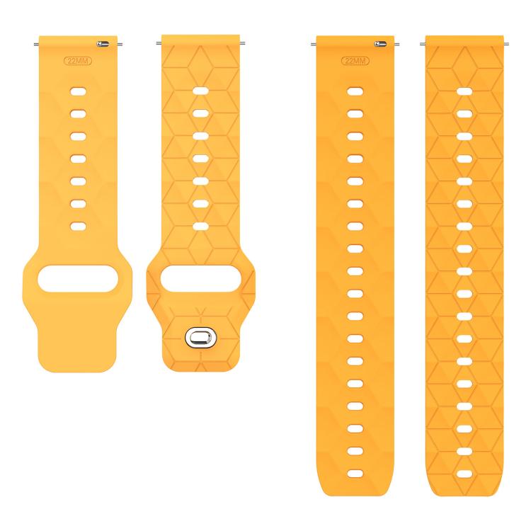 22mm Football Texture Snap Button Reverse Buckle Silicone Watch Band