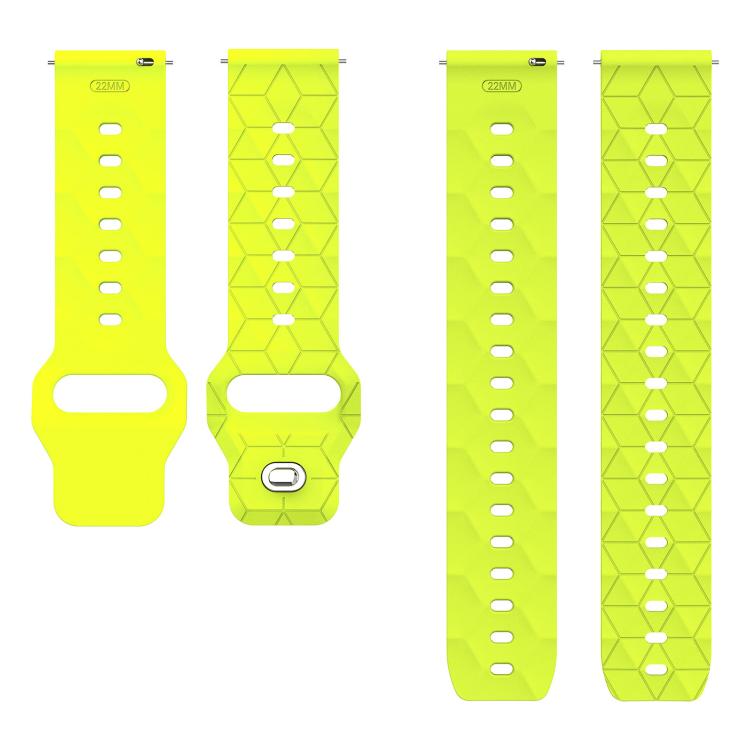 22mm Football Texture Snap Button Reverse Buckle Silicone Watch Band