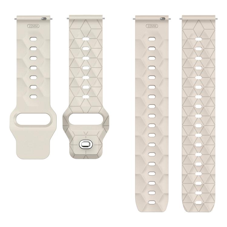 22mm Football Texture Snap Button Reverse Buckle Silicone Watch Band
