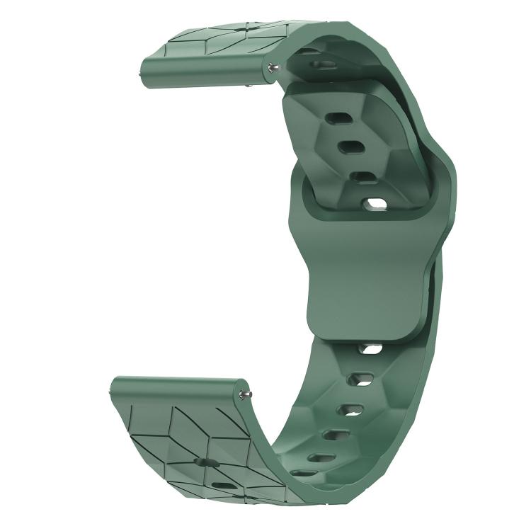 22mm Football Texture Snap Button Reverse Buckle Silicone Watch Band