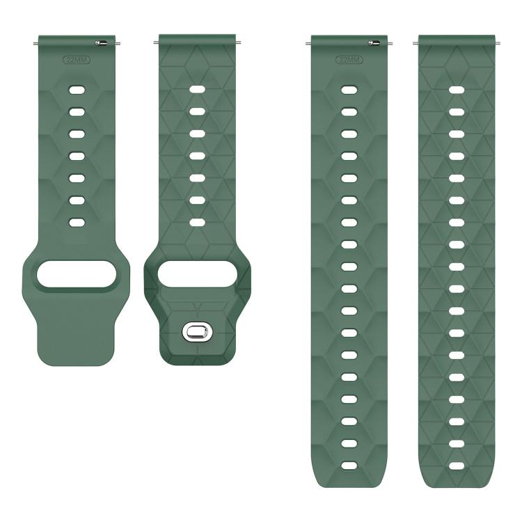 22mm Football Texture Snap Button Reverse Buckle Silicone Watch Band