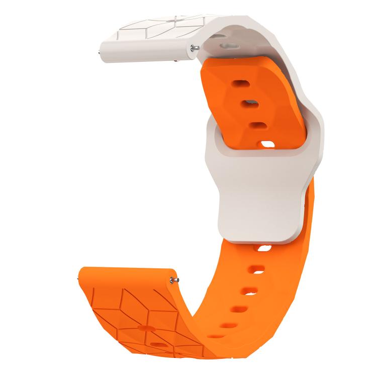 22mm Football Texture Snap Button Reverse Buckle Silicone Watch Band