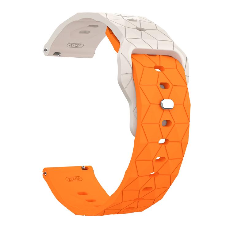 22mm Football Texture Snap Button Reverse Buckle Silicone Watch Band