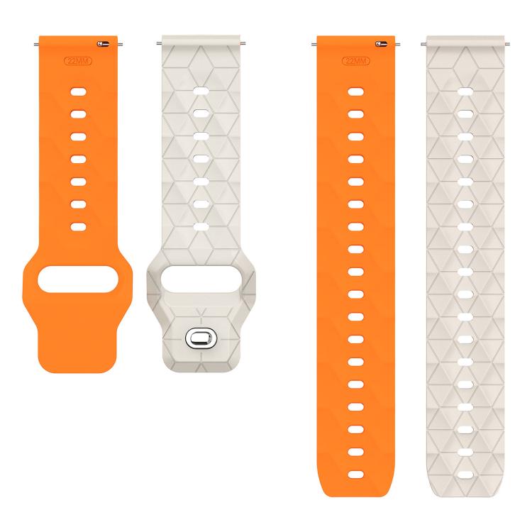 22mm Football Texture Snap Button Reverse Buckle Silicone Watch Band