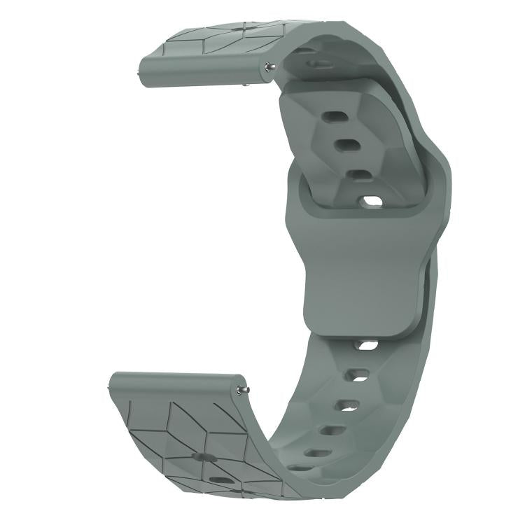 22mm Football Texture Snap Button Reverse Buckle Silicone Watch Band