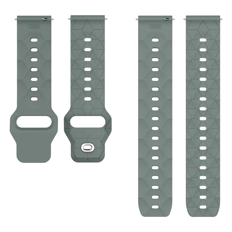 22mm Football Texture Snap Button Reverse Buckle Silicone Watch Band