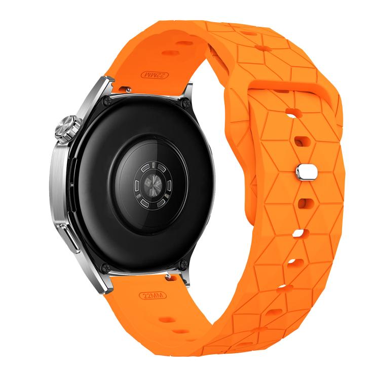 22mm Football Texture Snap Button Reverse Buckle Silicone Watch Band