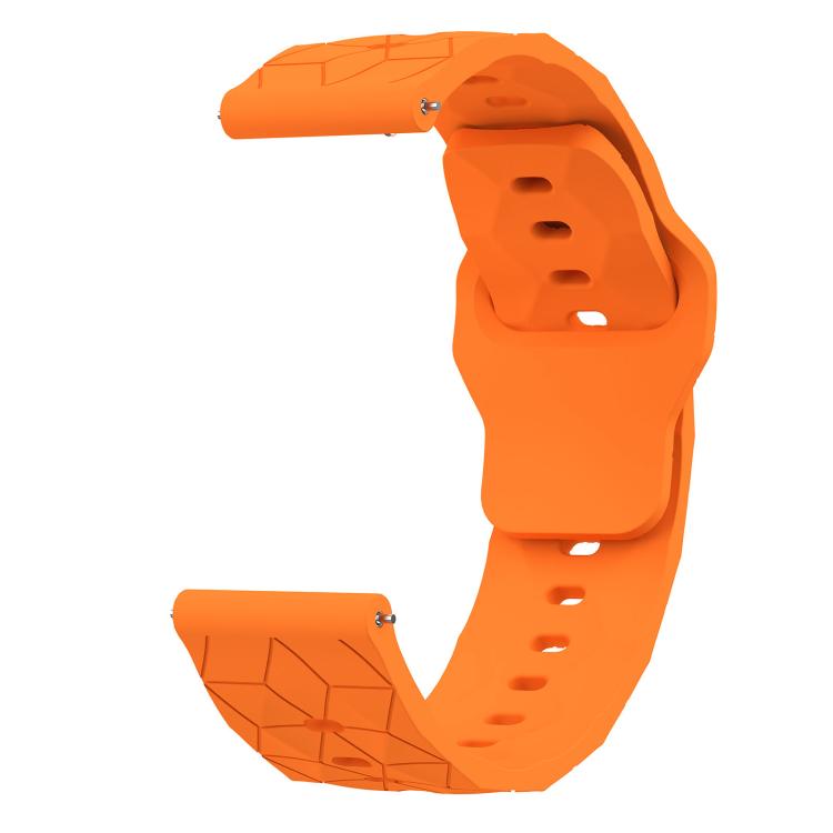 22mm Football Texture Snap Button Reverse Buckle Silicone Watch Band