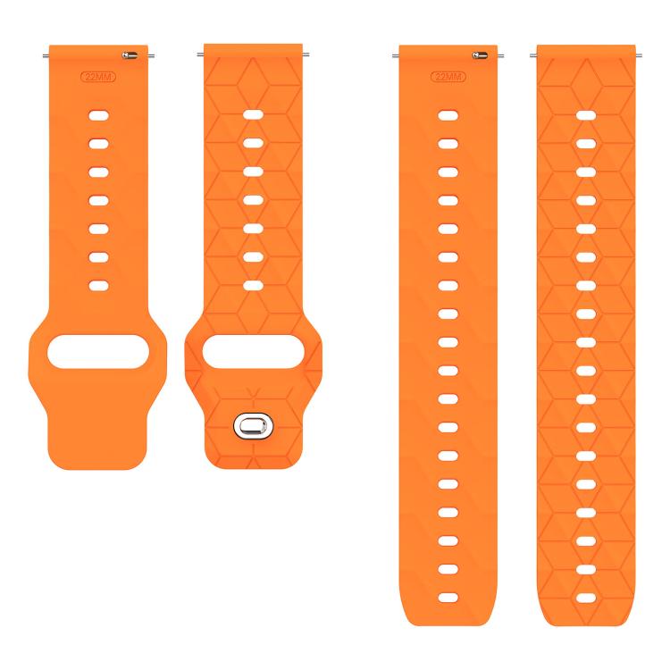 22mm Football Texture Snap Button Reverse Buckle Silicone Watch Band