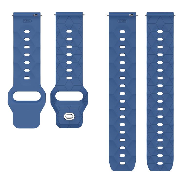 22mm Football Texture Snap Button Reverse Buckle Silicone Watch Band