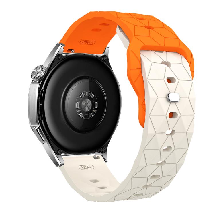 22mm Football Texture Snap Button Reverse Buckle Silicone Watch Band