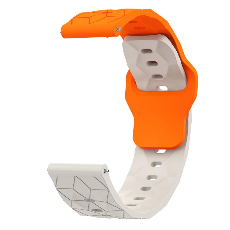 22mm Football Texture Snap Button Reverse Buckle Silicone Watch Band