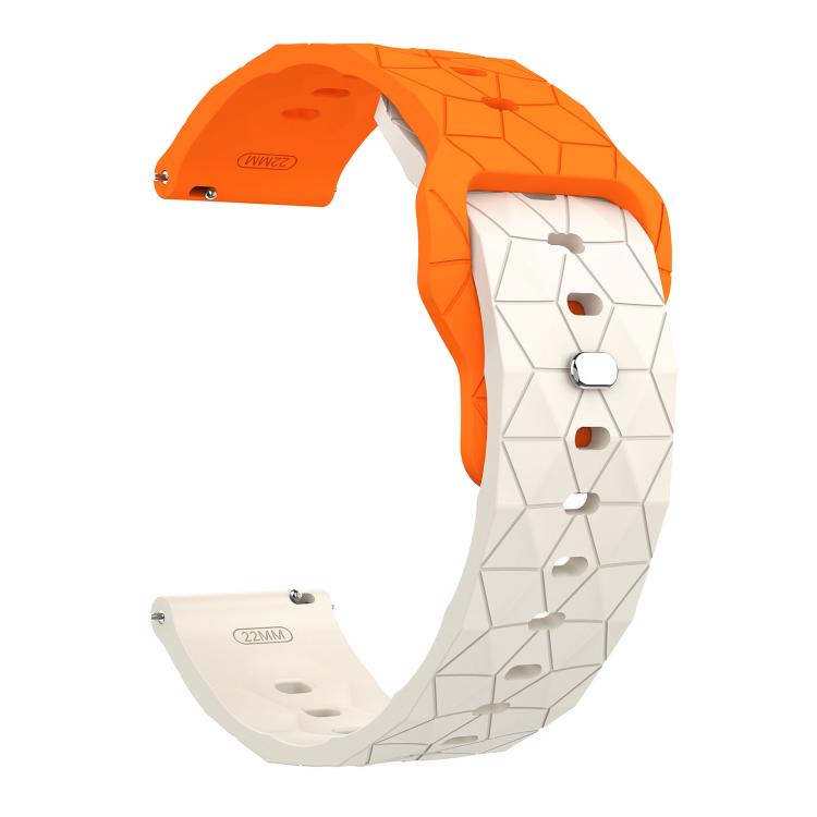 22mm Football Texture Snap Button Reverse Buckle Silicone Watch Band