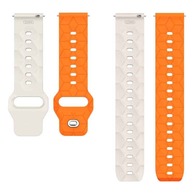 22mm Football Texture Snap Button Reverse Buckle Silicone Watch Band