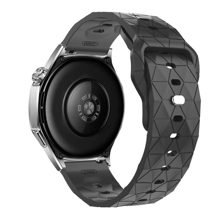 22mm Football Texture Snap Button Reverse Buckle Silicone Watch Band