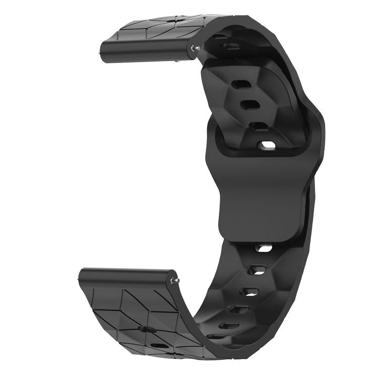 22mm Football Texture Snap Button Reverse Buckle Silicone Watch Band