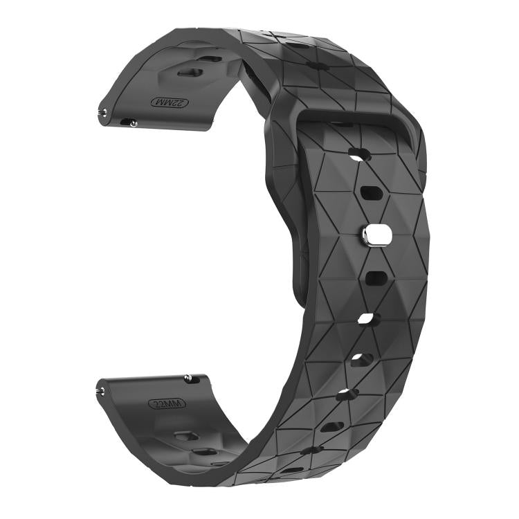 22mm Football Texture Snap Button Reverse Buckle Silicone Watch Band