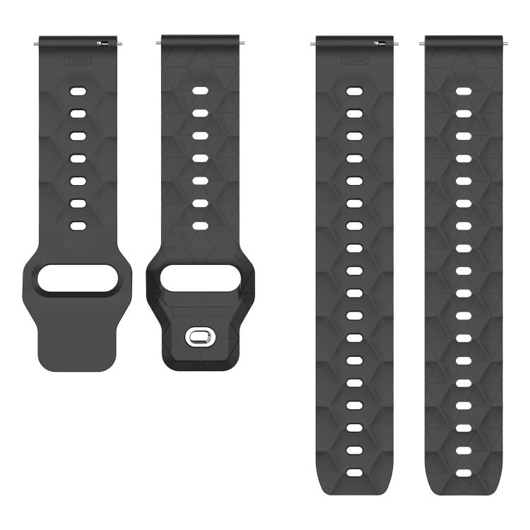 22mm Football Texture Snap Button Reverse Buckle Silicone Watch Band