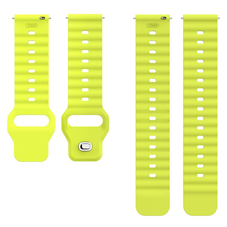 22mm Ocean Wave Texture Reverse Buckle Silicone Watch Band