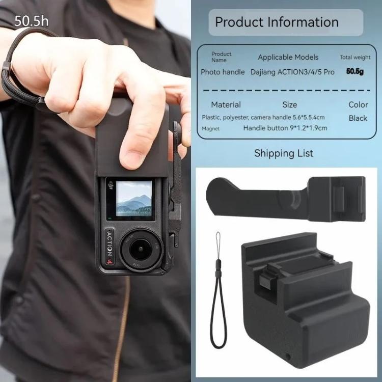 For DJI Osmo Action 5 Pro / 4 / 3 Magnetic Quick-Release Base Mount Grip