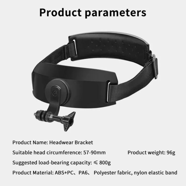 For DJI Action 5 Pro / 4 / 3 Hands-Free Driving Recorder & Sports Camera Mount Head Strap Headband Mount
