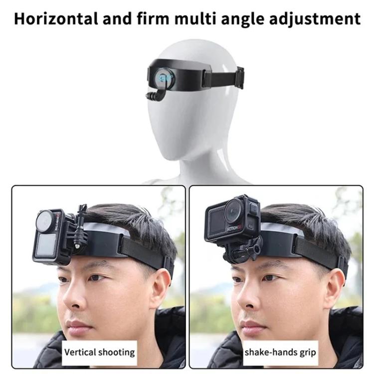For DJI Action 5 Pro / 4 / 3 Hands-Free Driving Recorder & Sports Camera Mount Head Strap Headband Mount