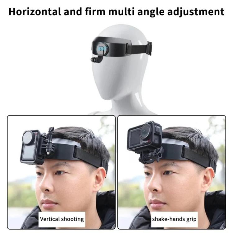 For DJI Action 5 Pro / 4 / 3 Hands-Free Driving Recorder & Sports Camera Mount Head Strap Headband Mount