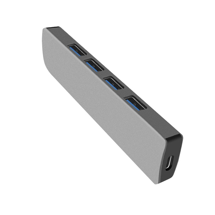 USB Type-c to 4 Ports USB3.0 HUB Extension Dock with PD Charging(Titanium empty grey)