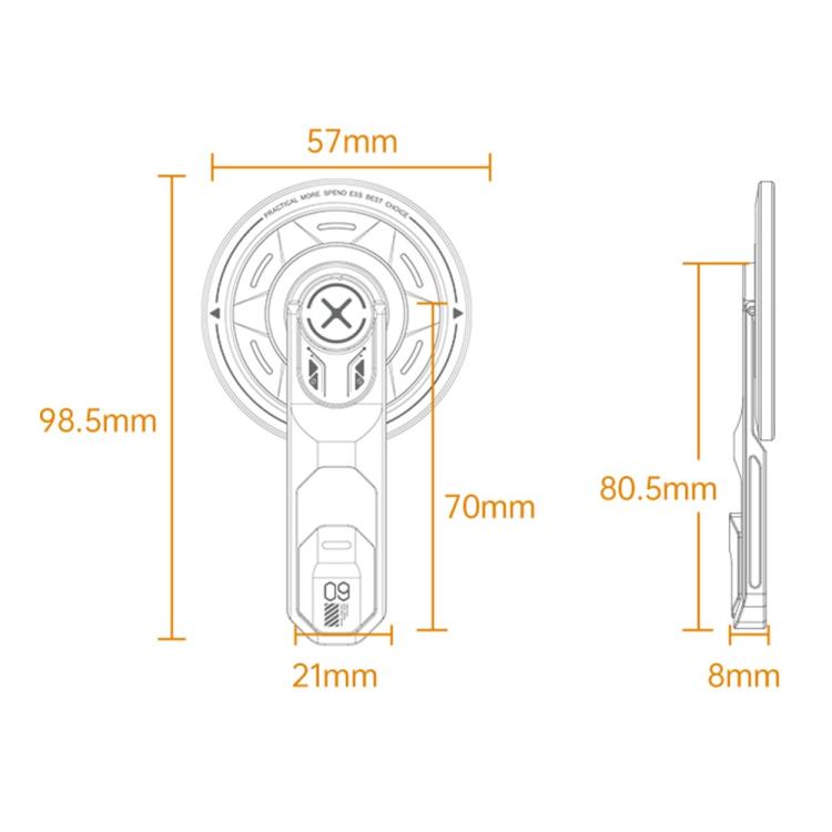 T9 Double Sided Adhesive Ring Grip 360 Degree Rotation Folding Magnetic Phone Holder